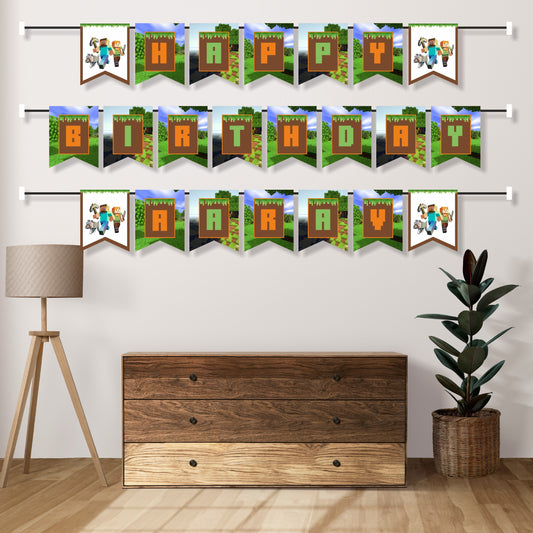 Minecraft Theme Customized Bunting