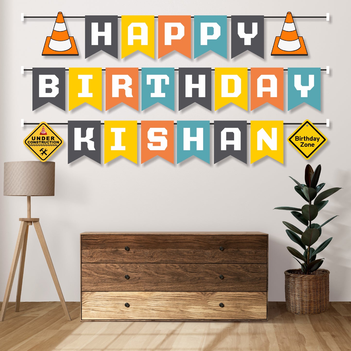 Construction Theme Personalized Bunting