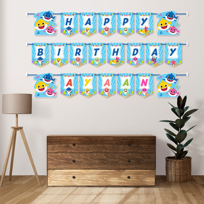 Baby Shark Theme Personalized Bunting My Store