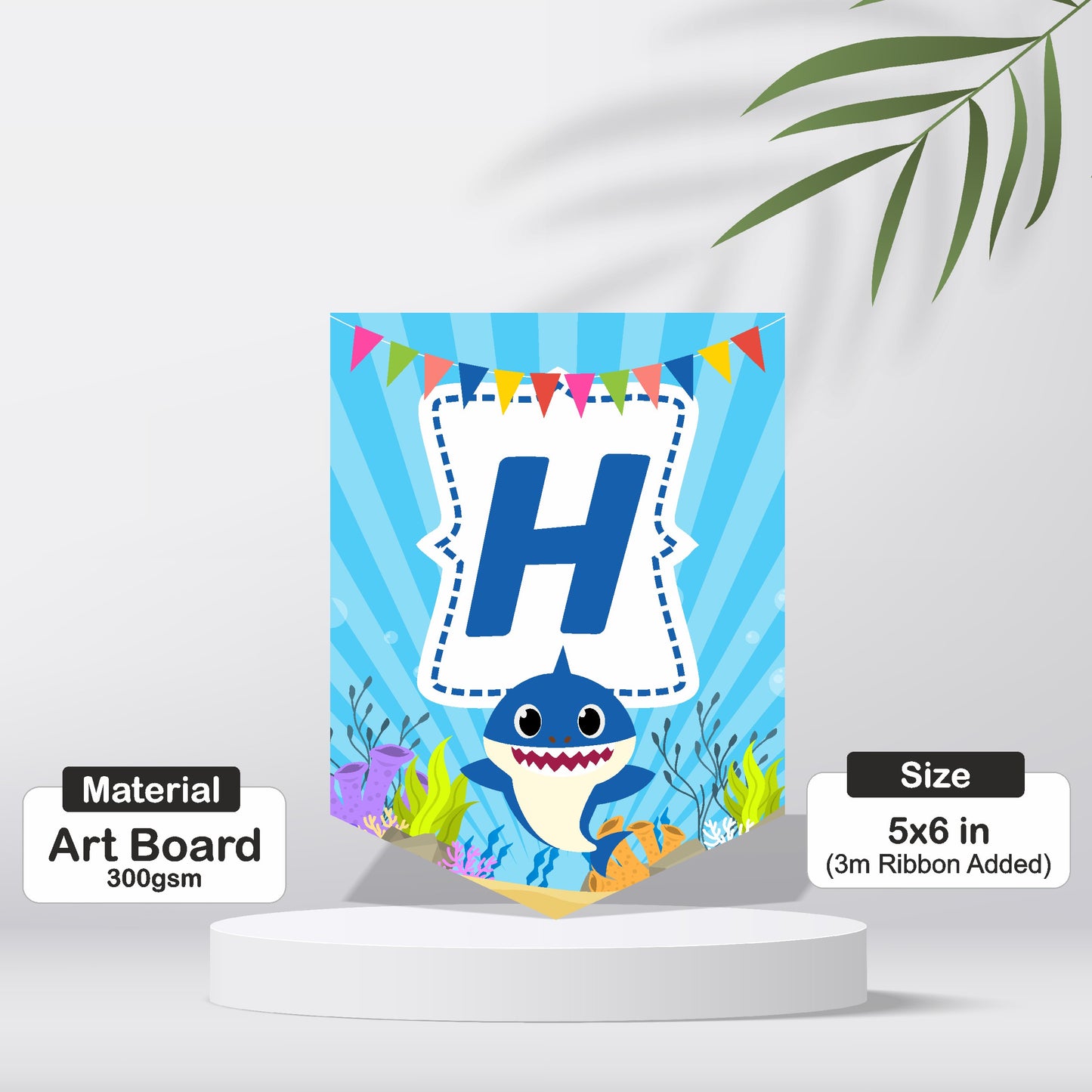 Baby Shark Theme Personalized Bunting