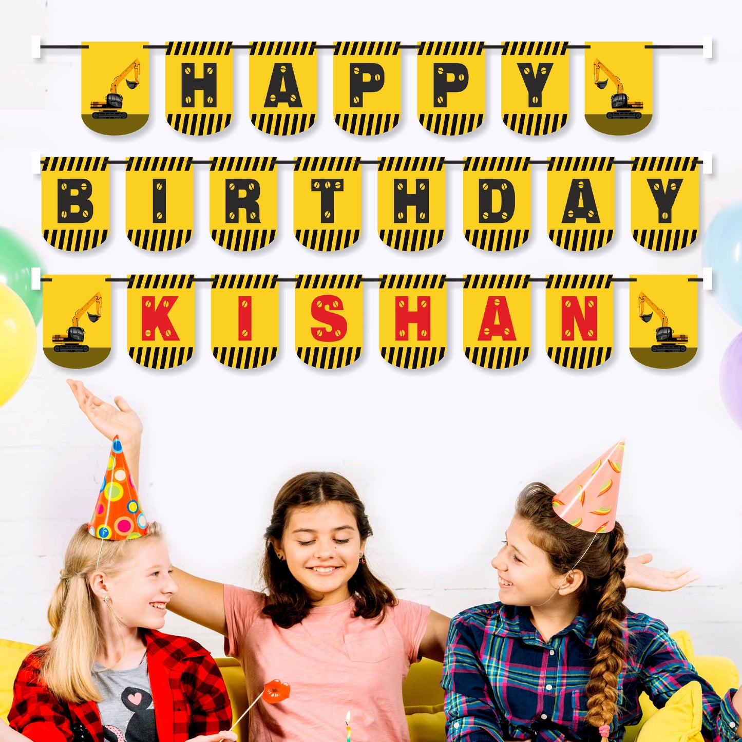 Construction Theme Customized Bunting