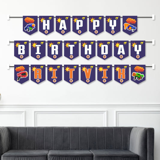 Nerf Gun Theme Customized Bunting