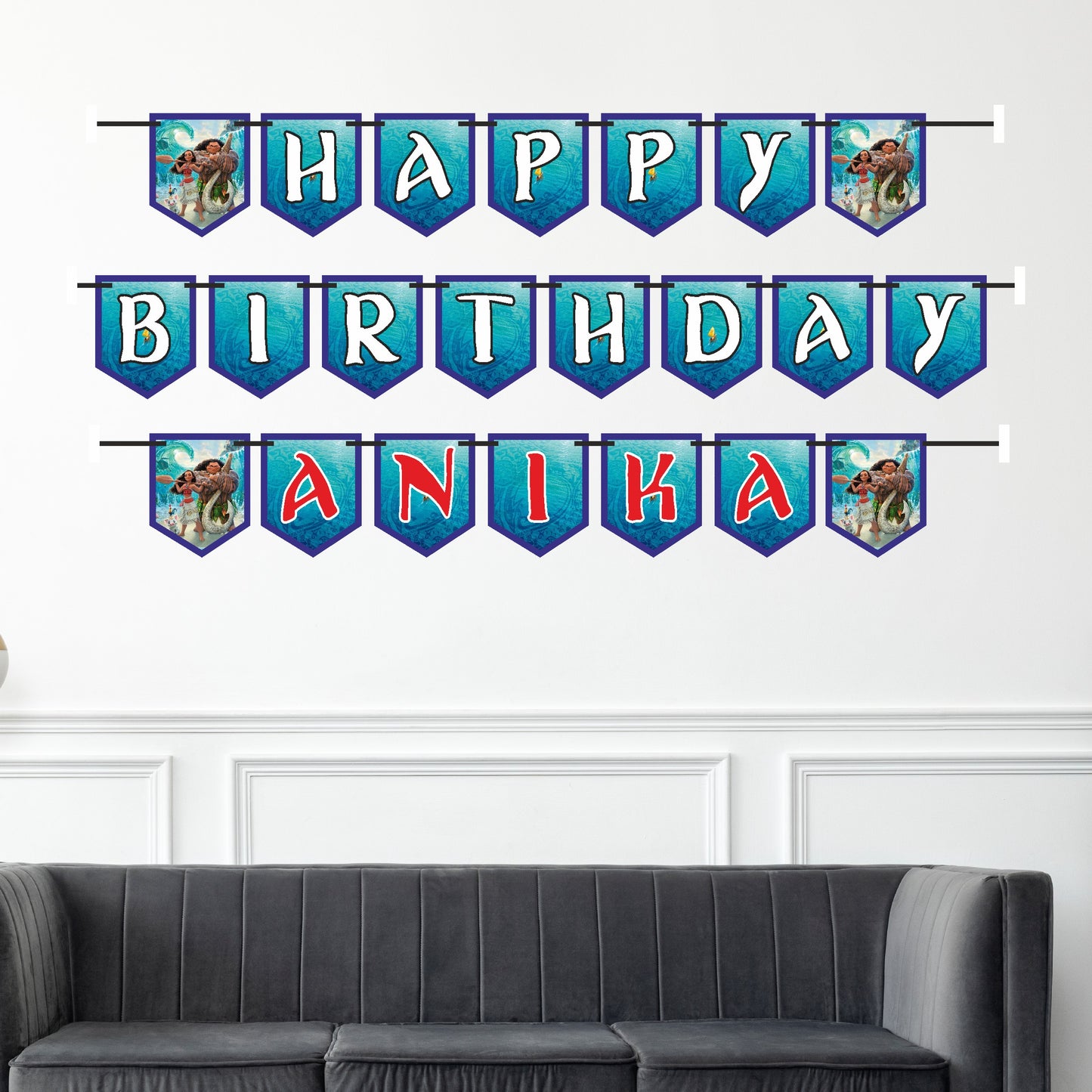 Moana Theme Personalized Bunting