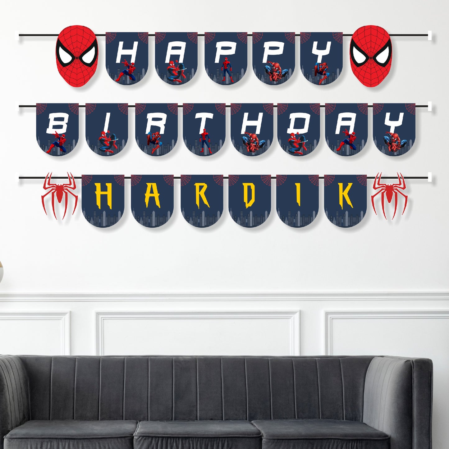 Spiderman Theme Customized Bunting