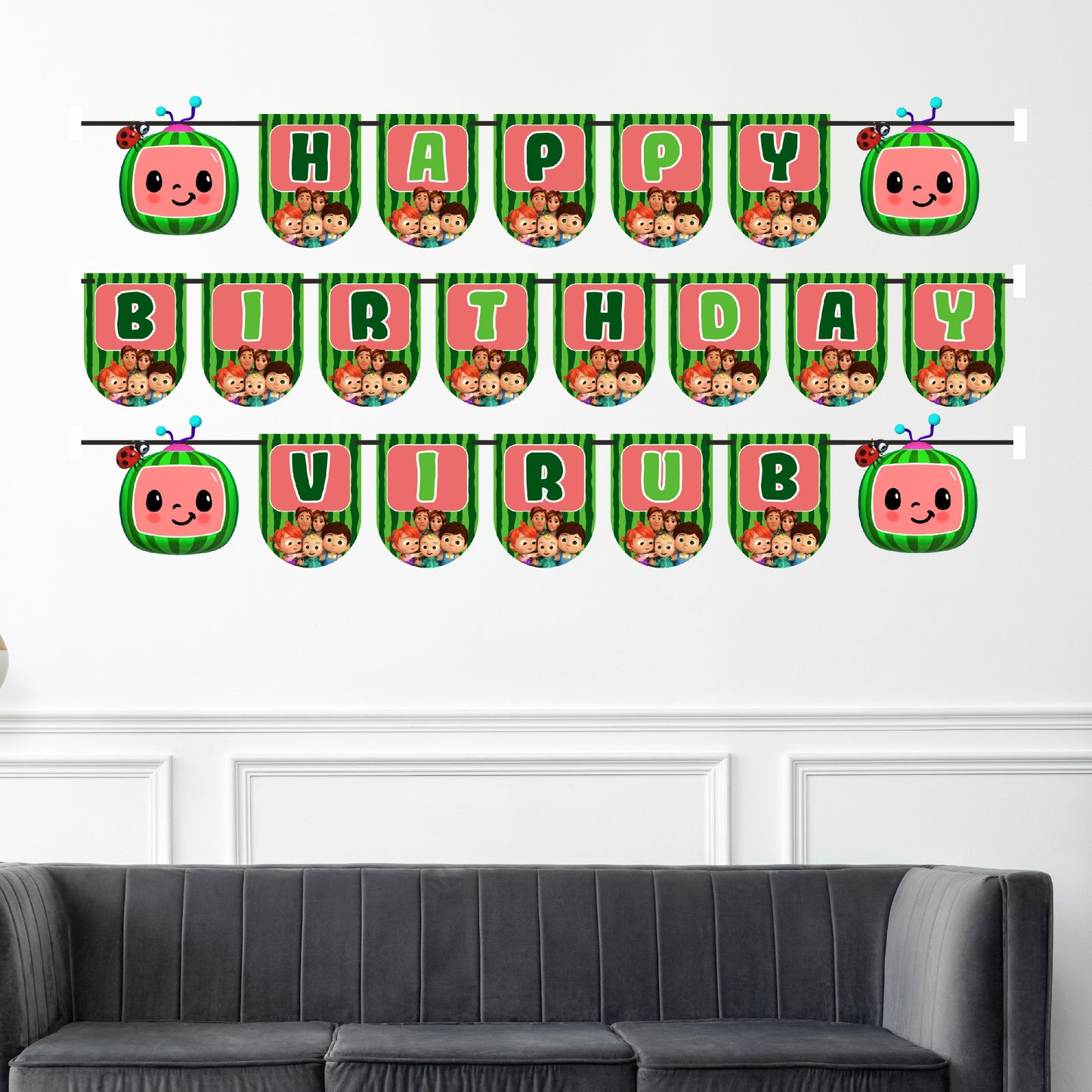 Cocomelon Theme Personalized Bunting