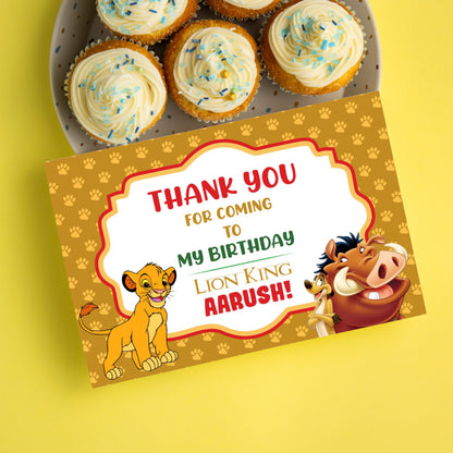 Lion King Theme Thank You Cards My Store