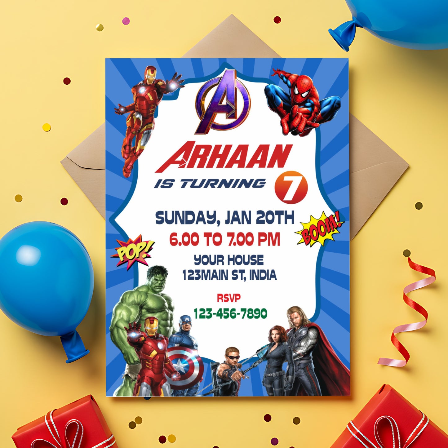 Avengers Theme Invite
