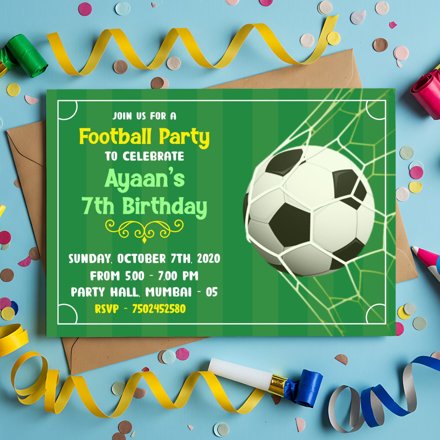 Football Theme Personalized Invite