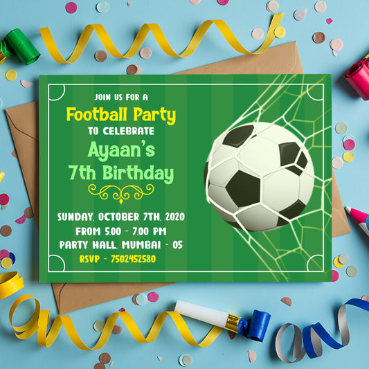 Football Theme Personalized Invite