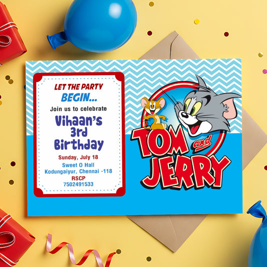 Tom & Jerry Theme Personalized Invite