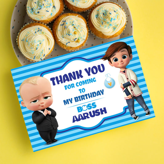 Boss Baby Theme Thank You Cards