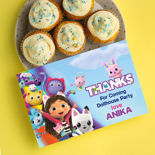 Gabby’s Dollhouse Theme Thank You Cards