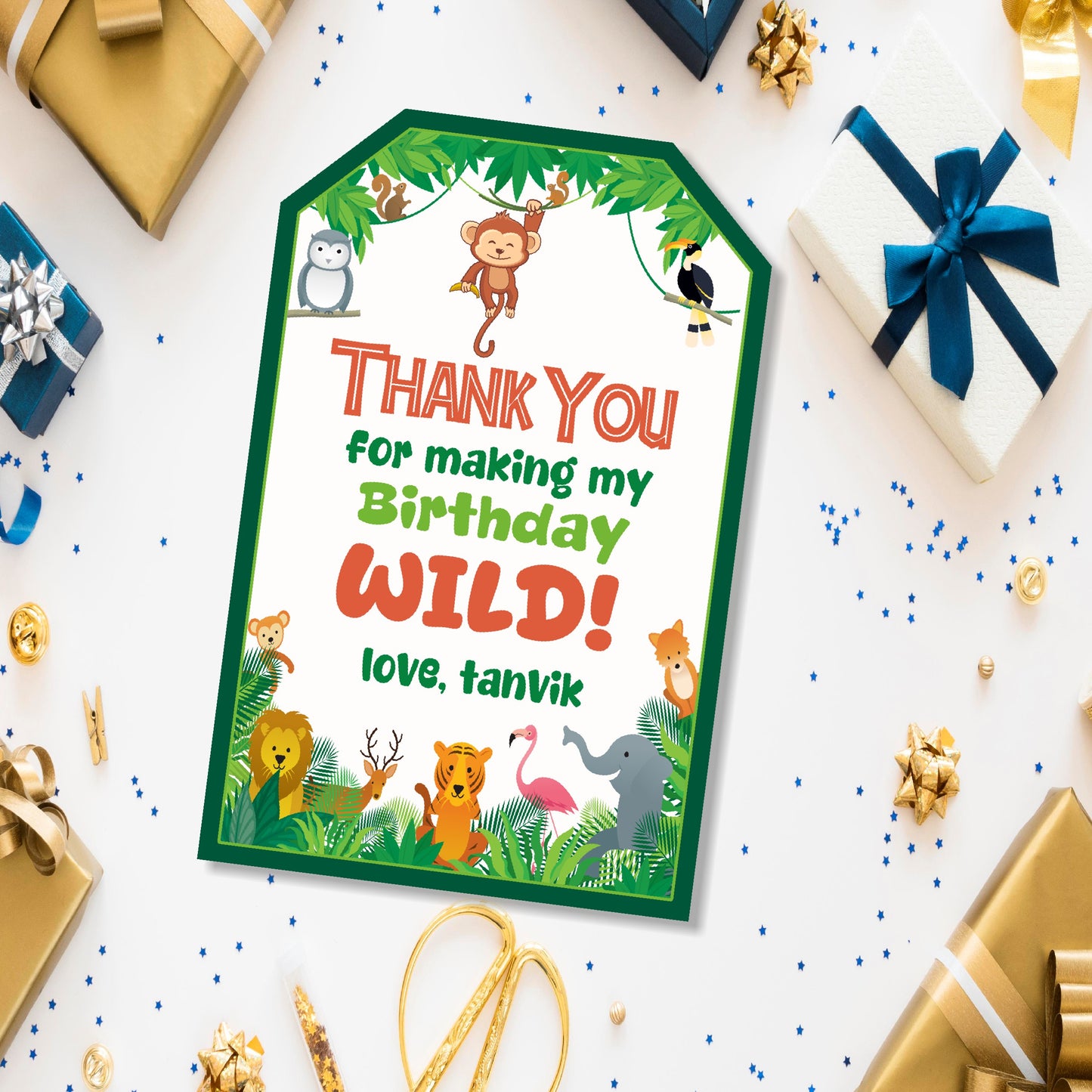 Jungle Theme Thank You Tag