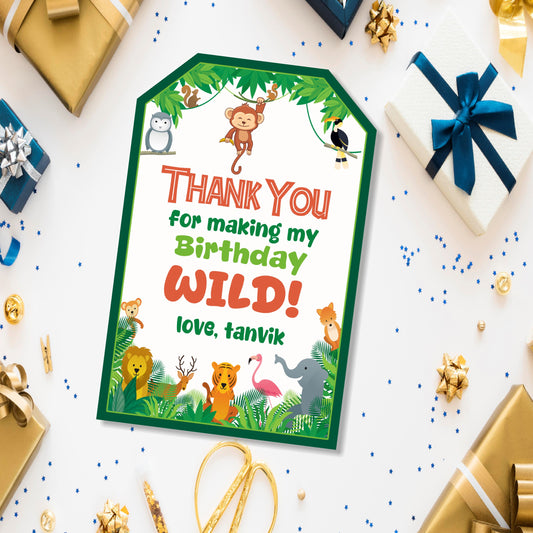 Jungle Theme Thank You Tag