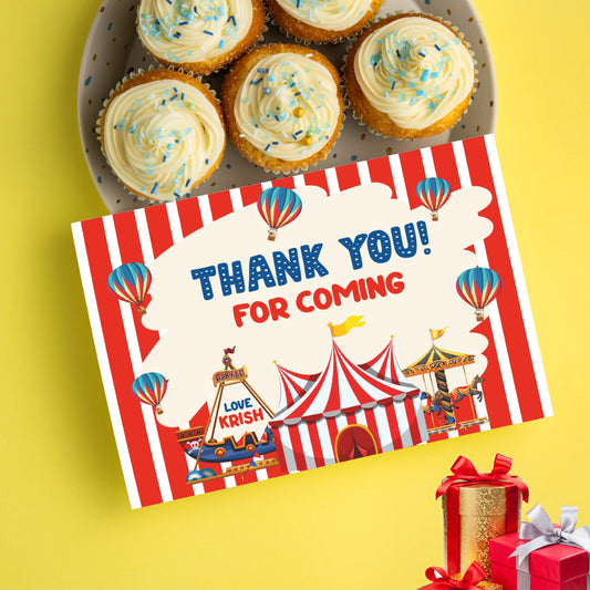 Carnival Theme Thank You Cards