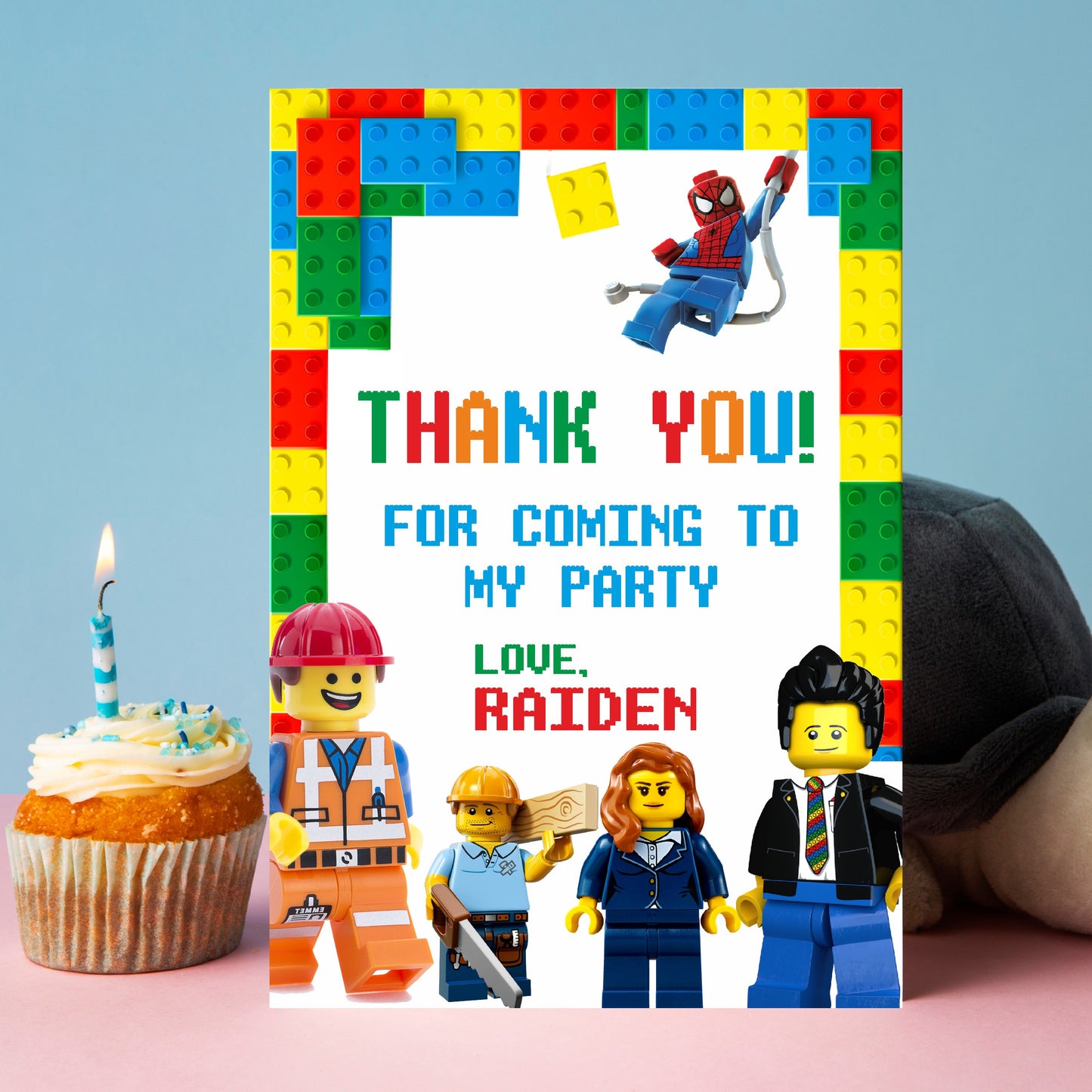 Lego Theme Thank You Cards