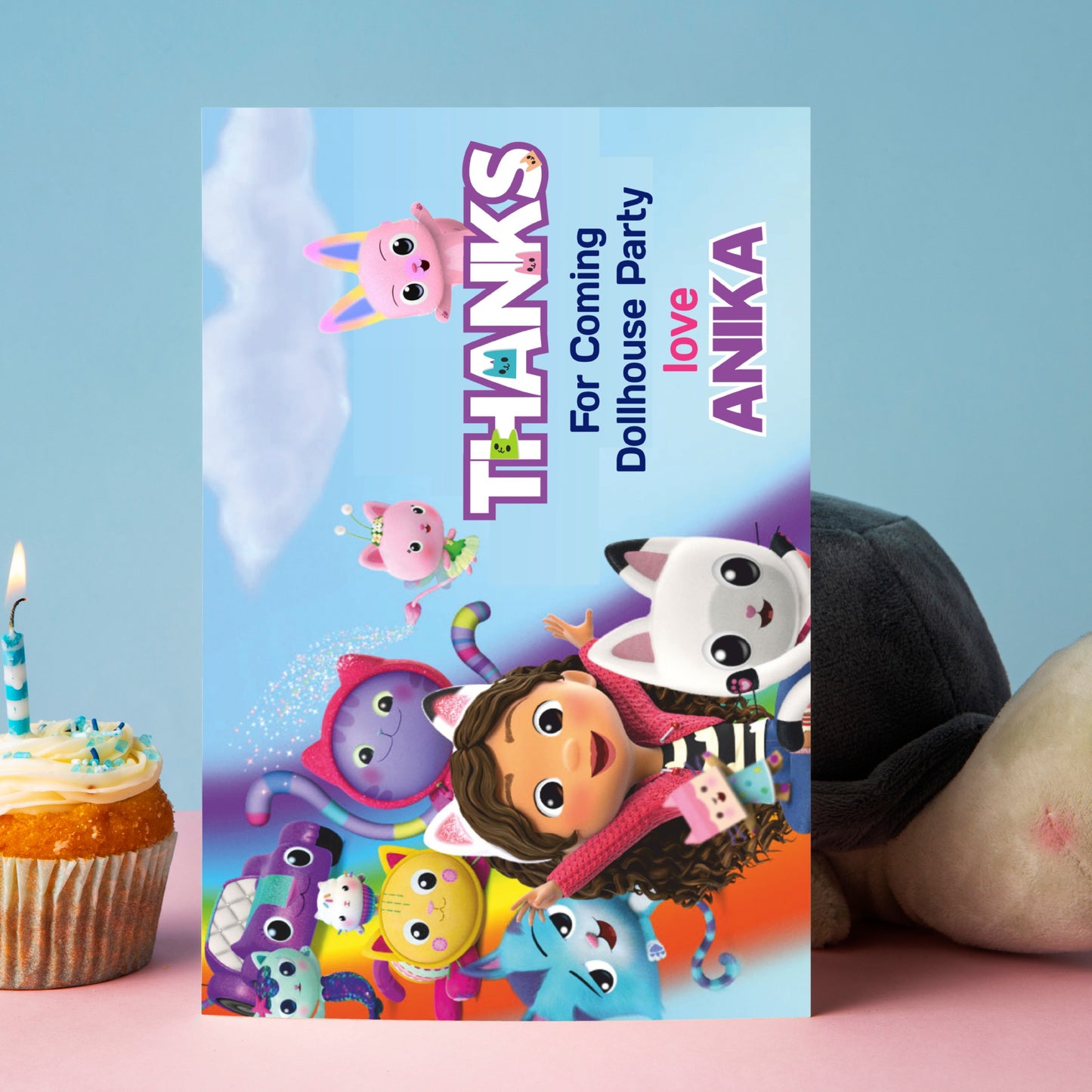 Gabby’s Dollhouse Theme Thank You Cards