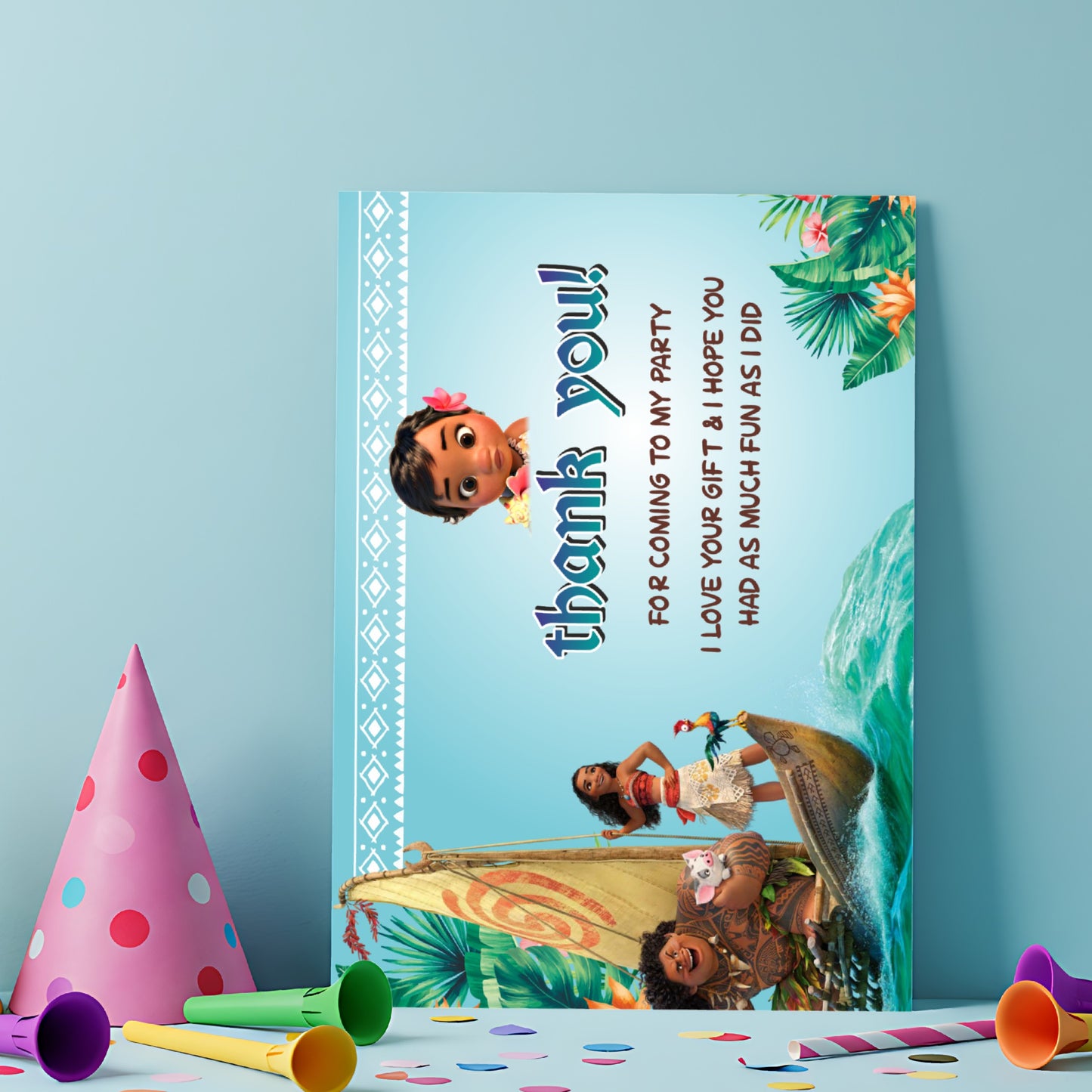 Moana Theme Thank You Cards
