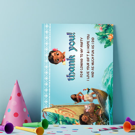 Moana Theme Thank You Cards