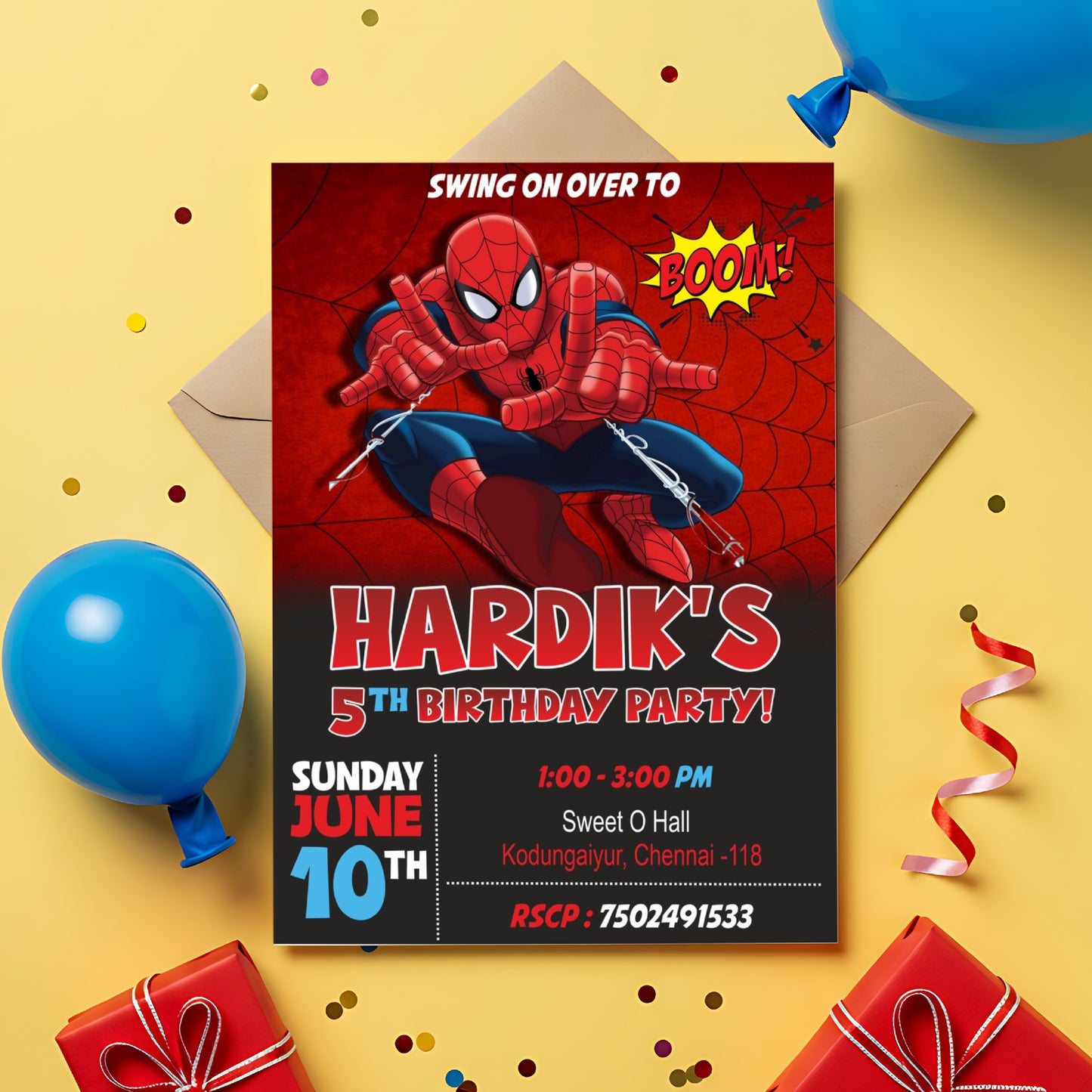 Spiderman Theme Invite