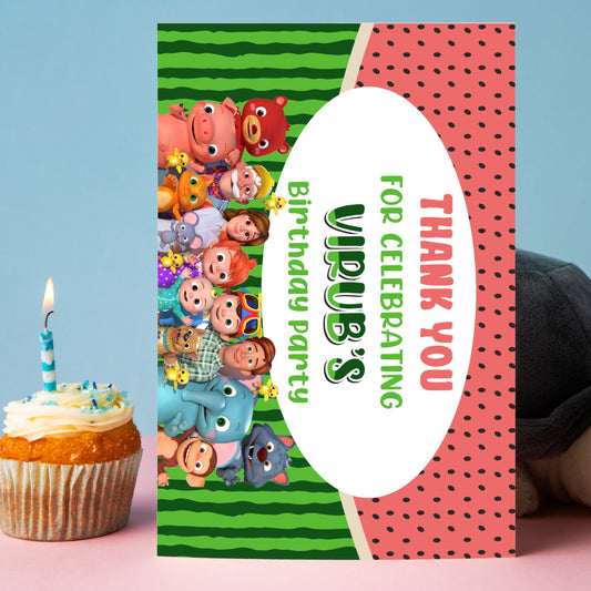 Cocomelon Theme Thank You Tag