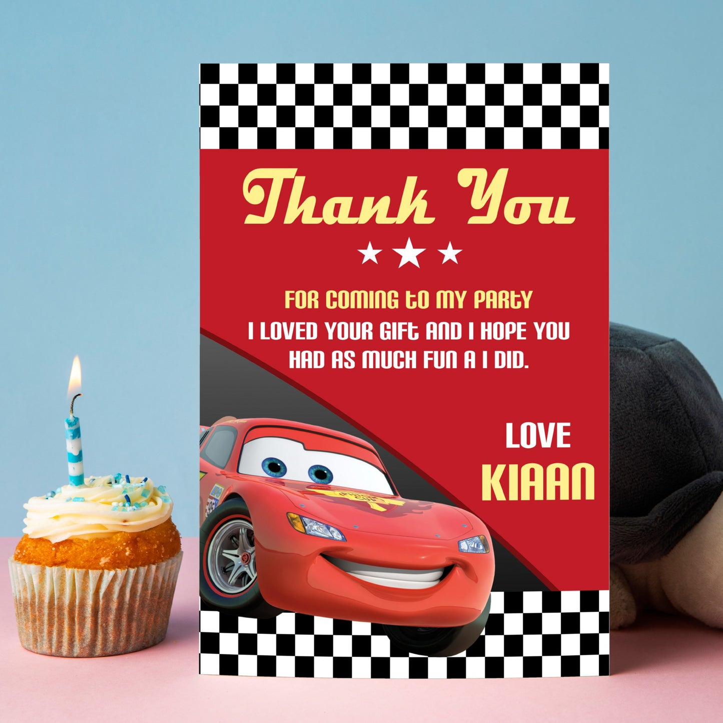 McQeen Car Theme Thank You Cards