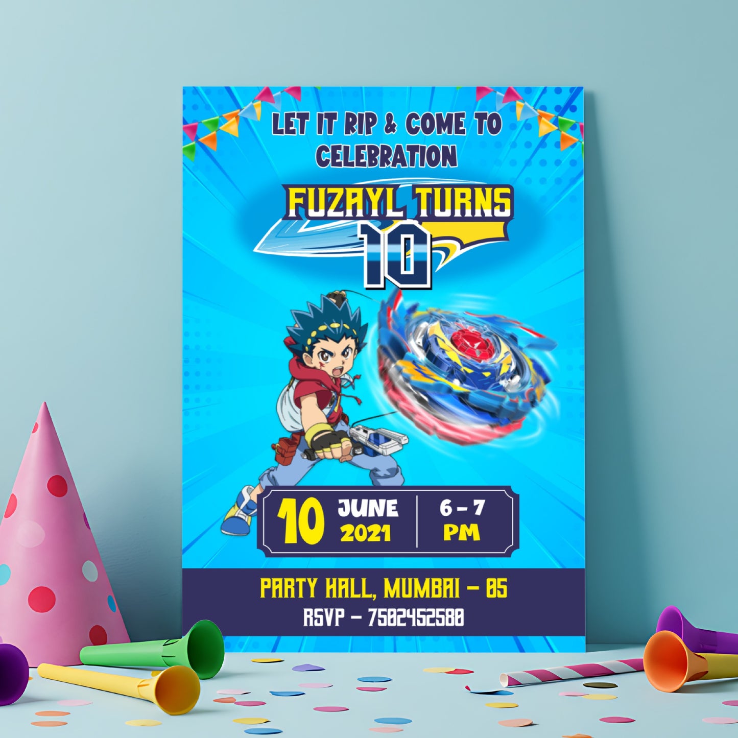 Beyblade Theme Invite