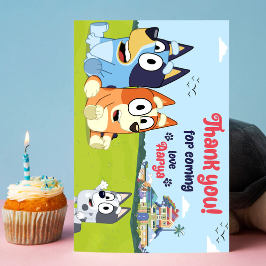 Bluey Theme Thank You Cards