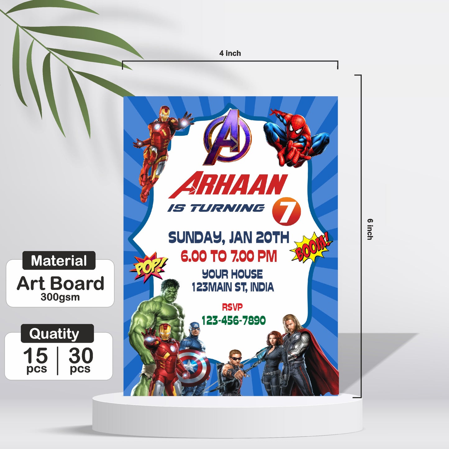 Avengers Theme Invite