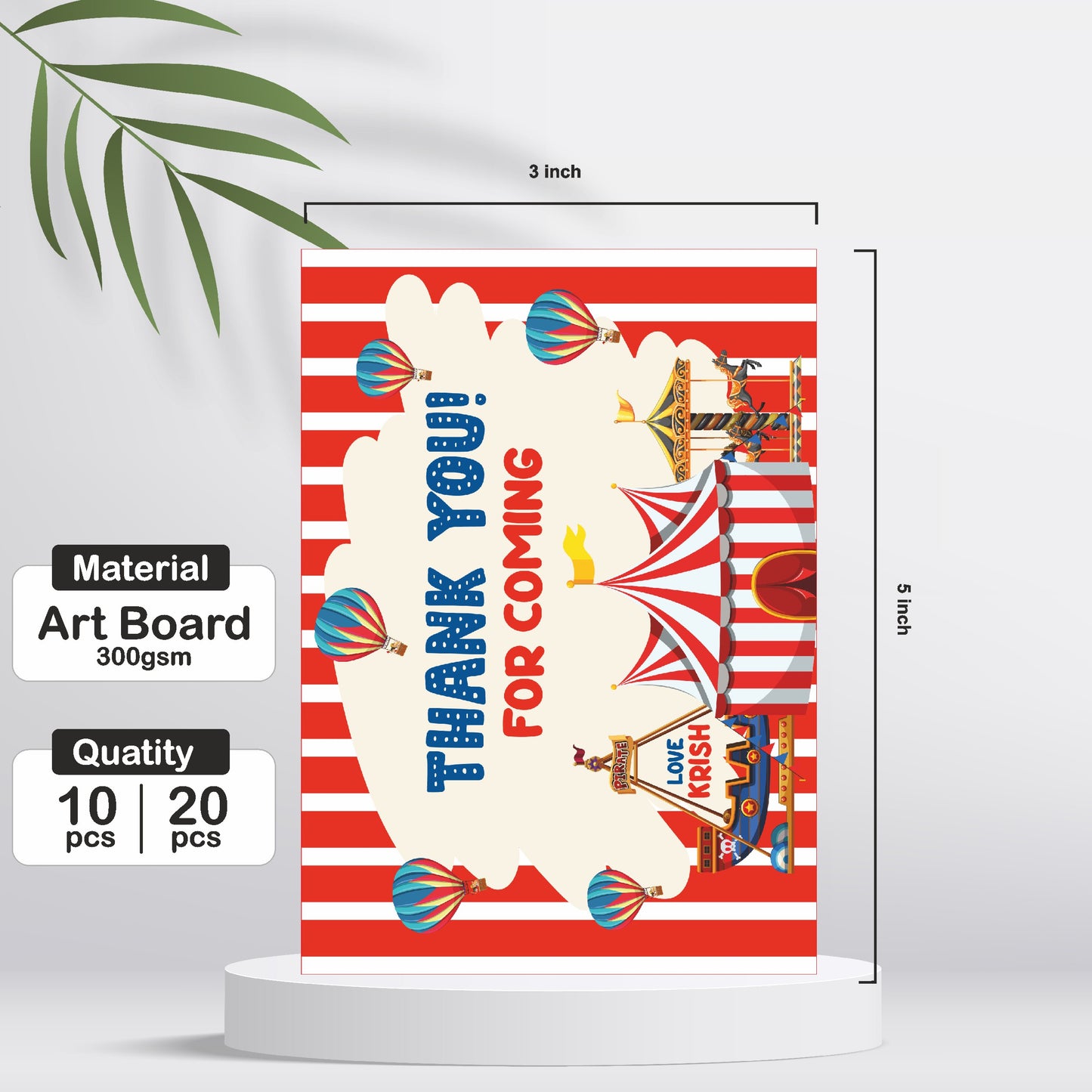 Carnival Theme Thank You Cards