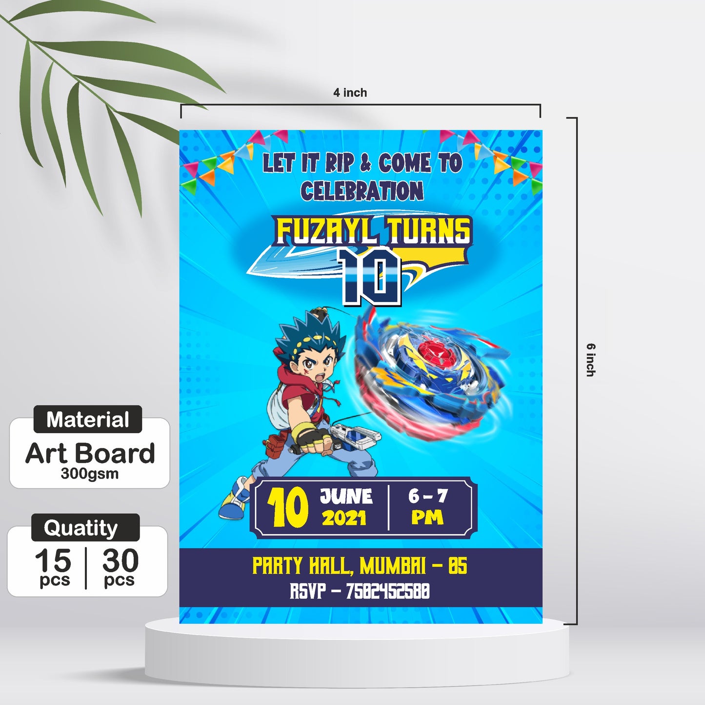 Beyblade Theme Invite