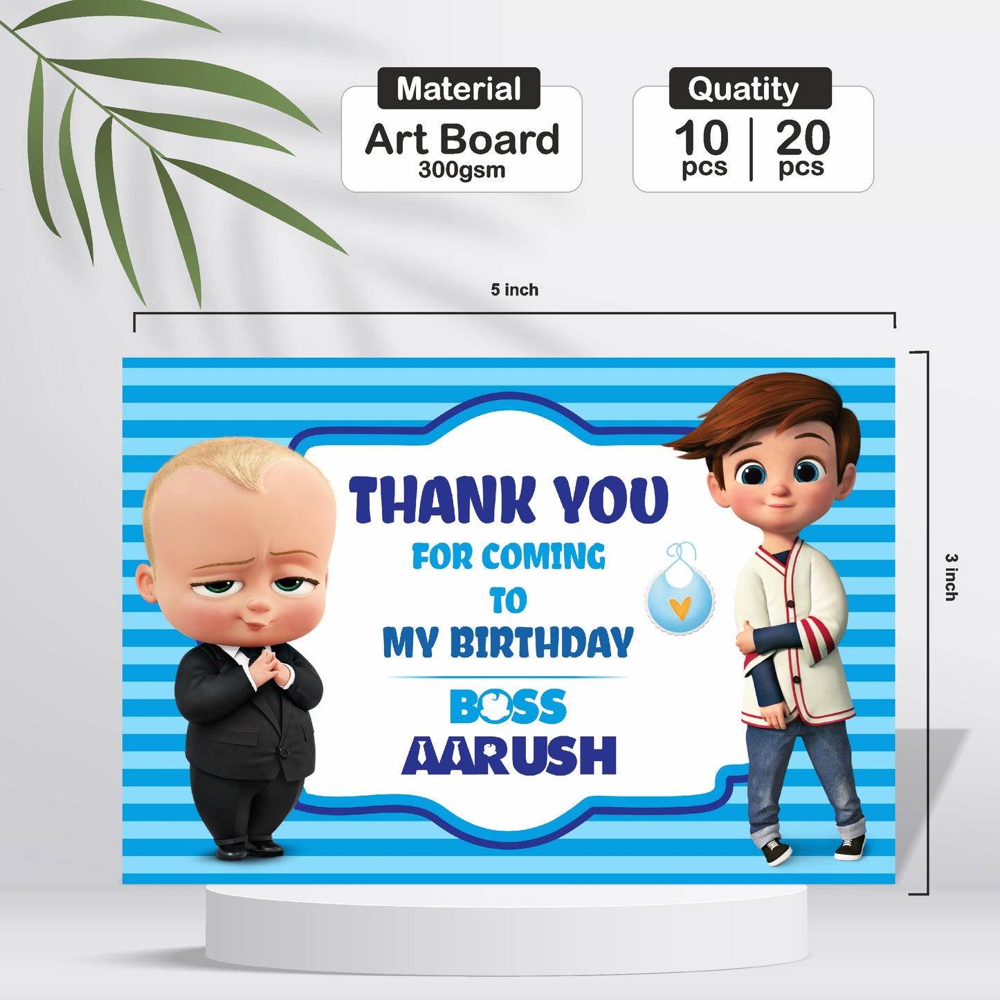 Boss Baby Theme Thank You Cards