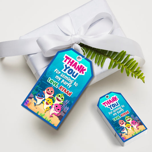 Baby Shark Theme Thank You Tag