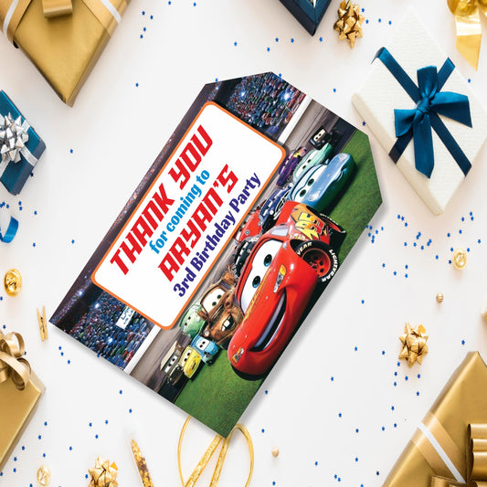 McQeen Car Theme Thank You Tag