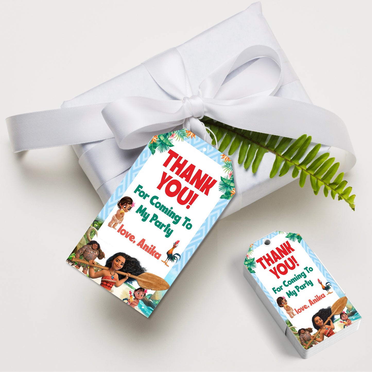 Moana Theme Thank You Tag