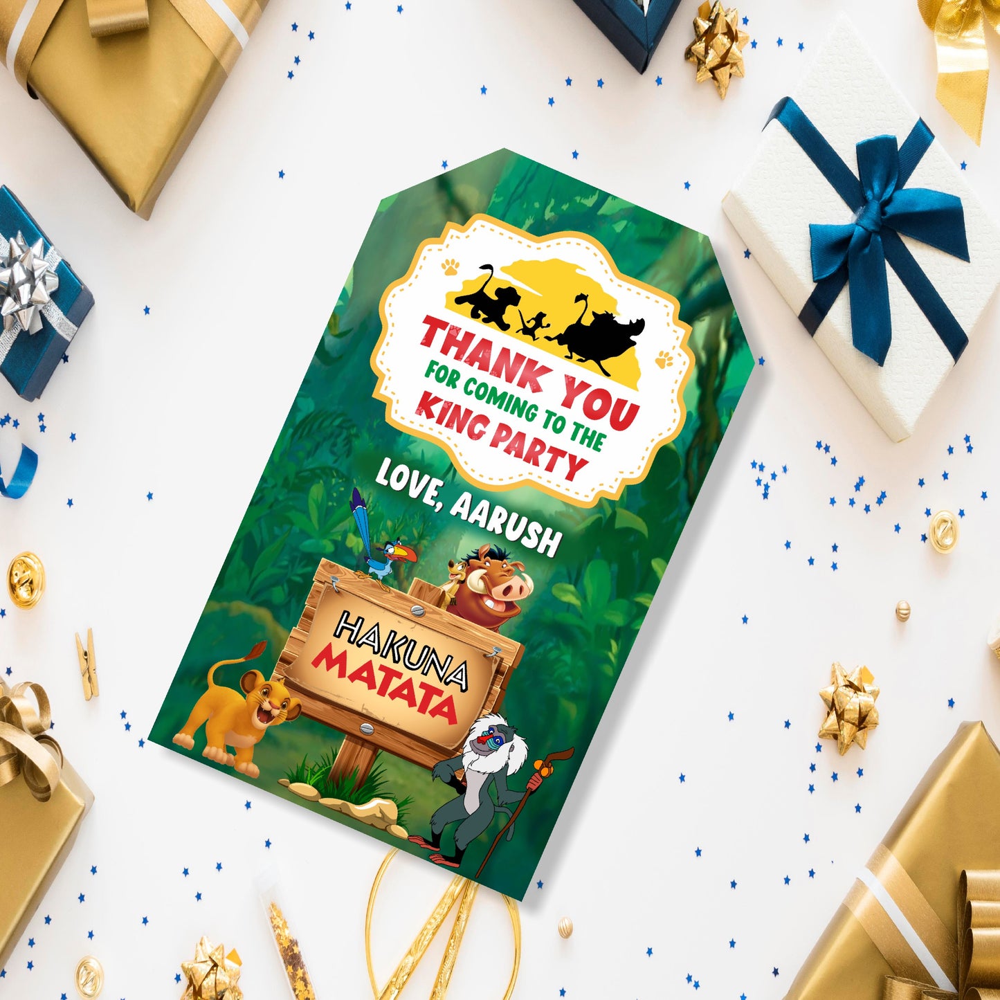 Lion King Theme Thank You Tag