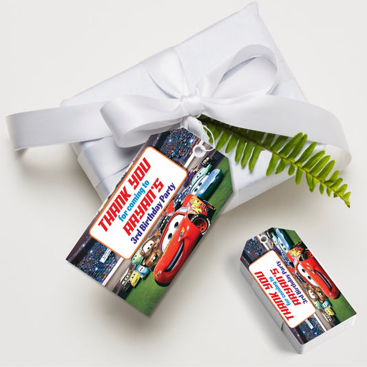 McQeen Car Theme Thank You Tag