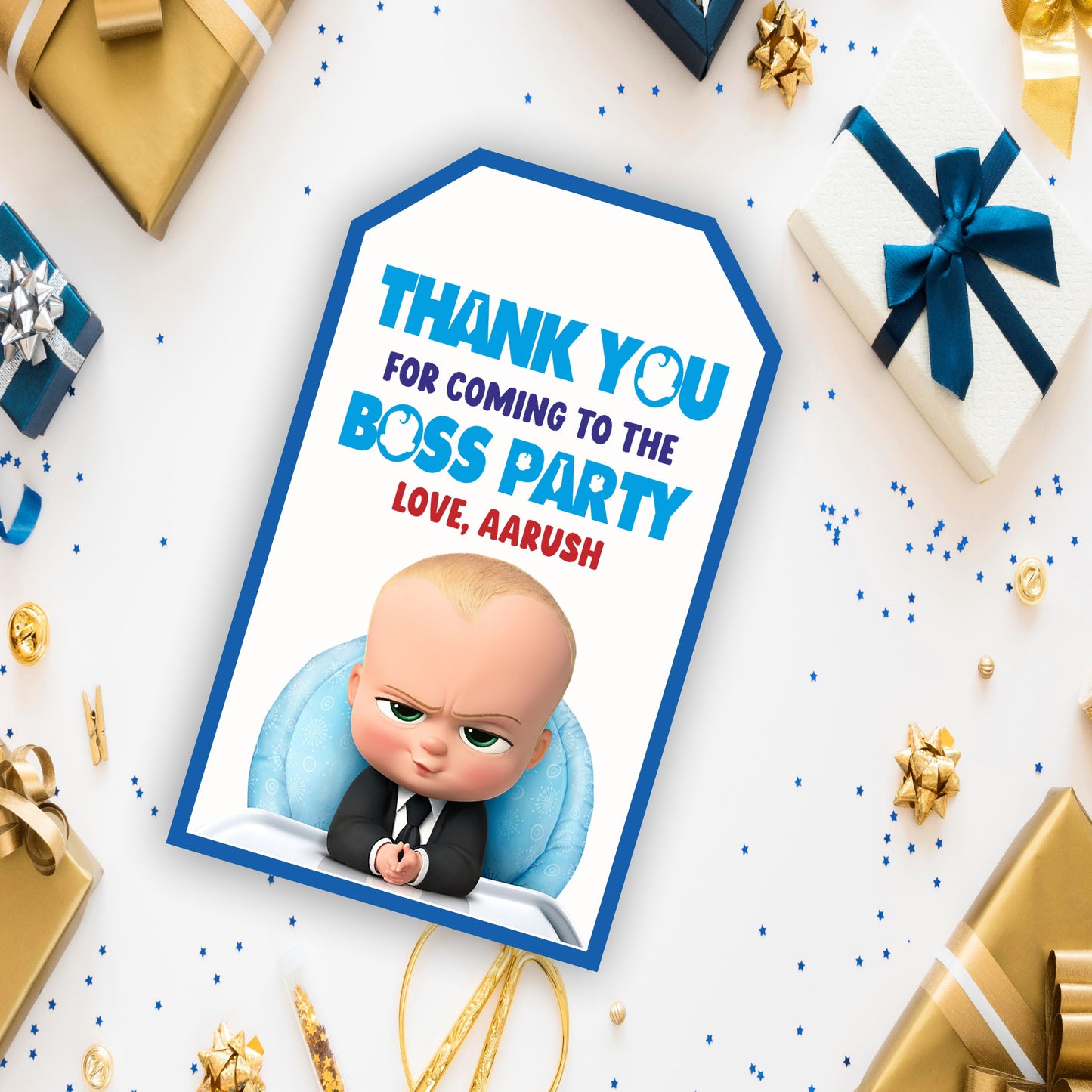 Boss Baby Theme Thank You Tag