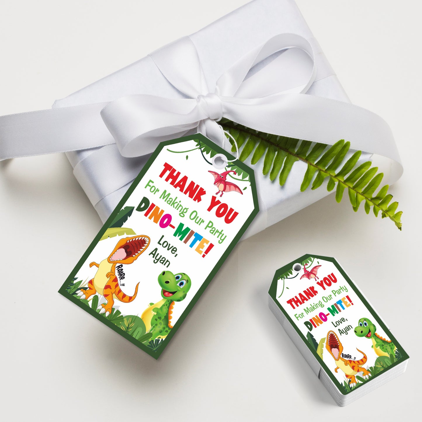 Dino Theme Thank You Tag