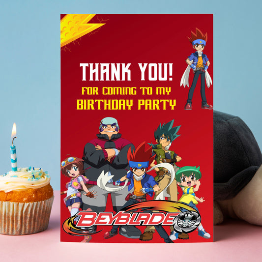 Beyblade Theme Thank You Cards