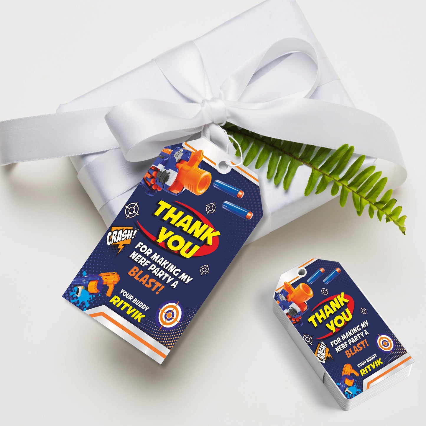 Nerf Gun Theme Thank You Tag