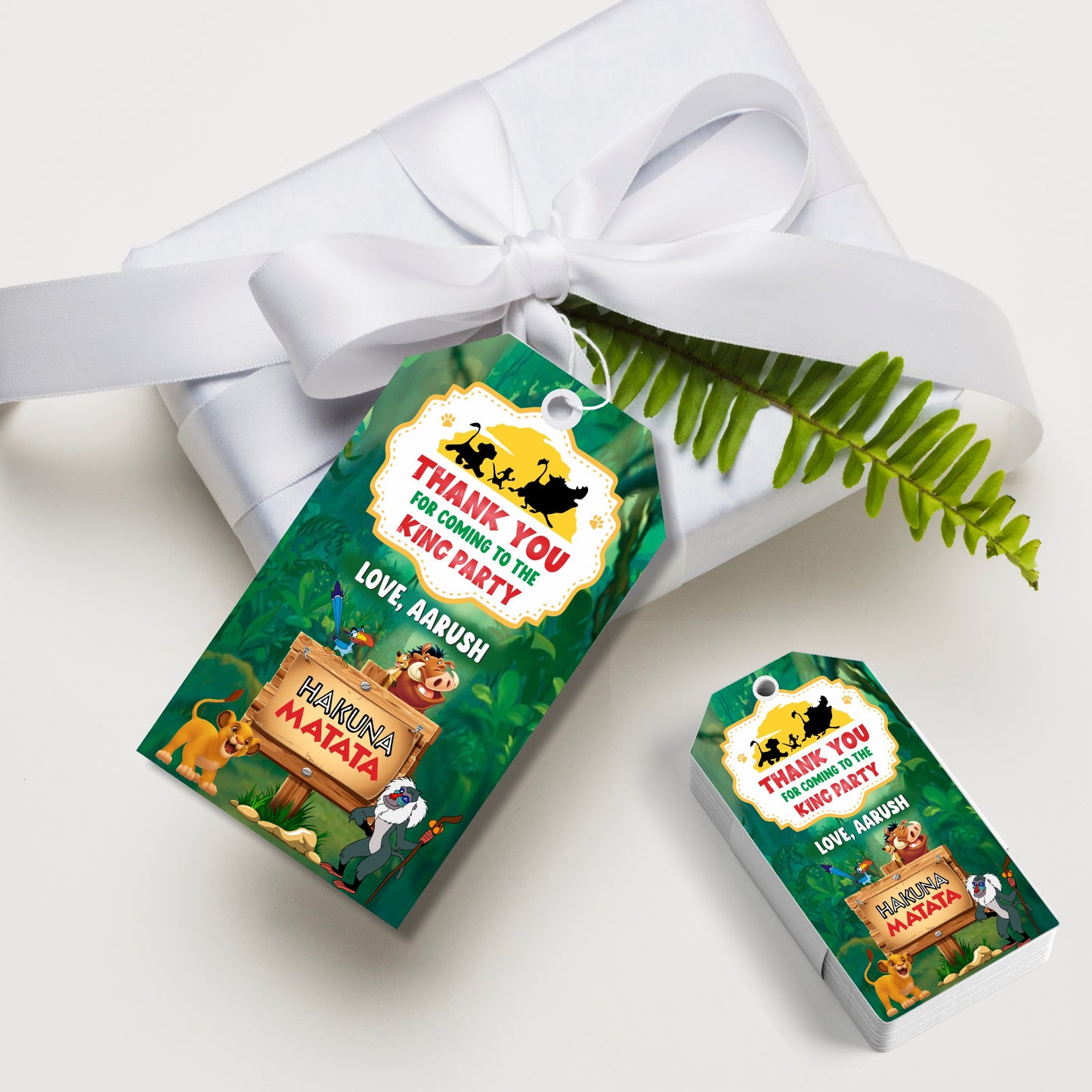 Lion King Theme Thank You Tag