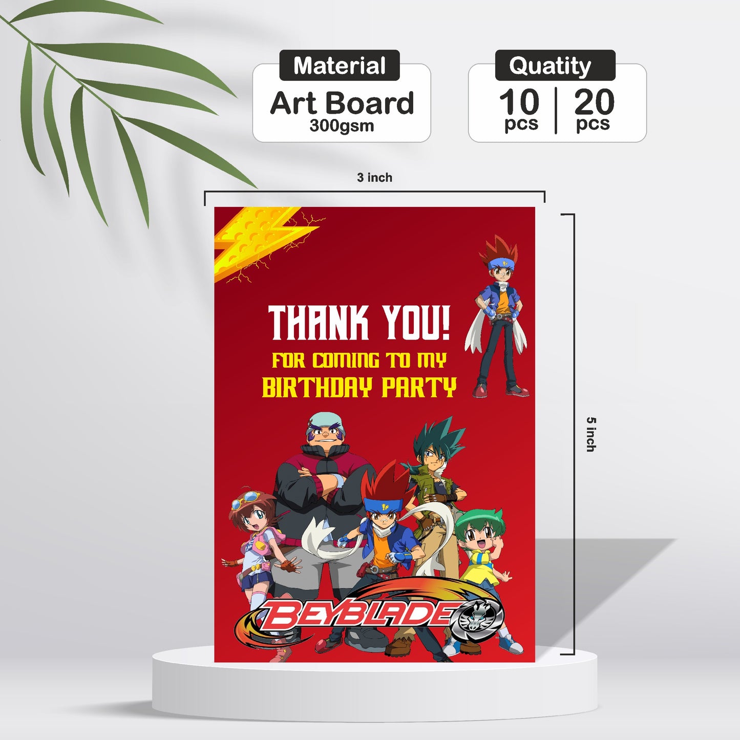 Beyblade Theme Thank You Cards