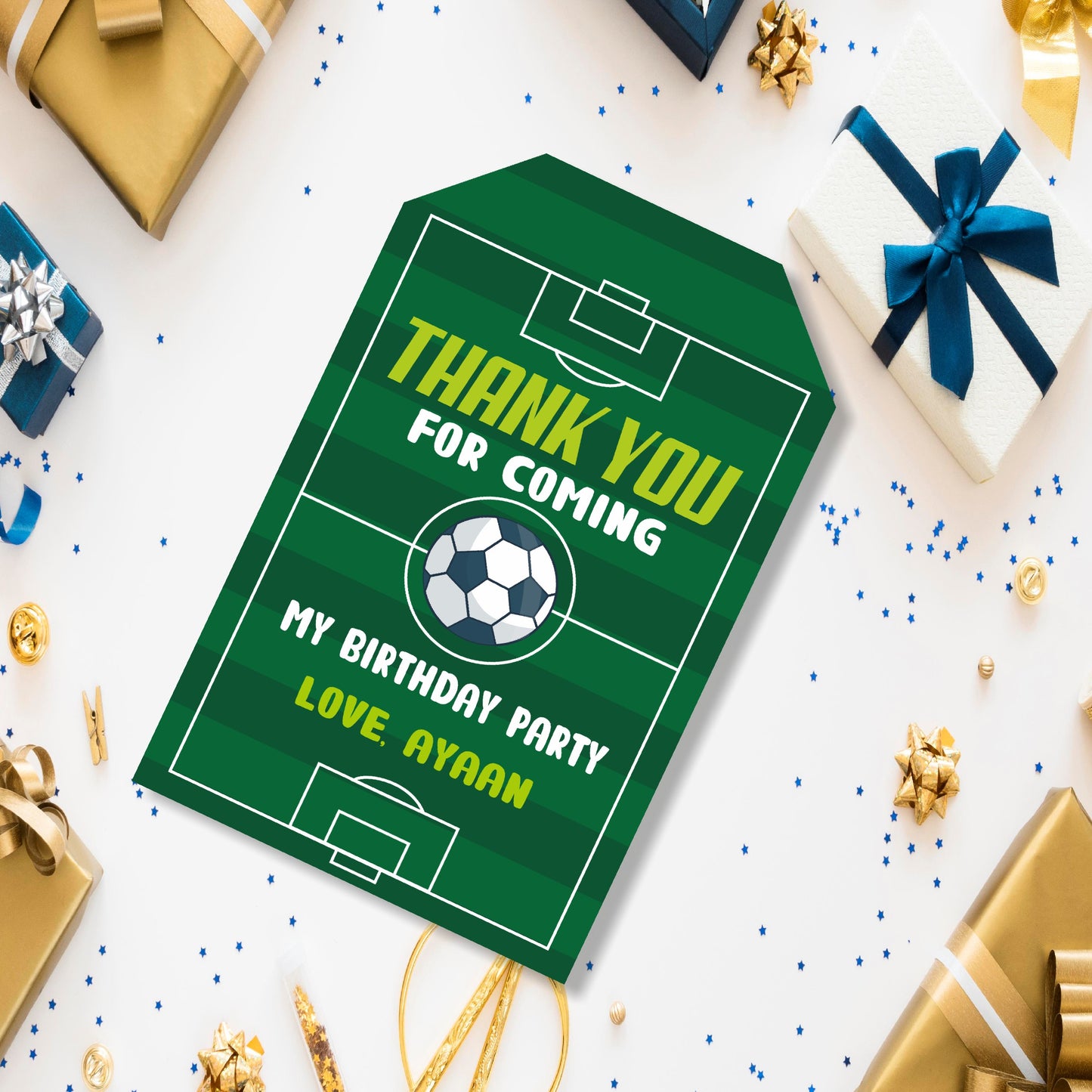 Football Theme Thank You Tag