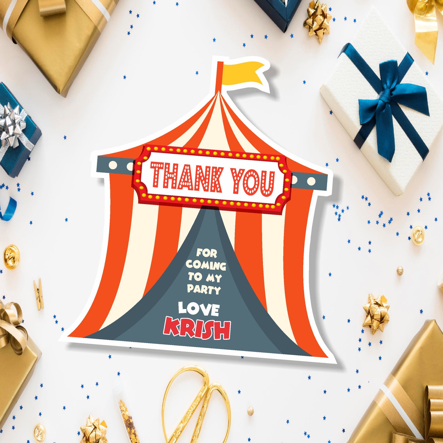 Carnival Theme Classic Thank You Tag