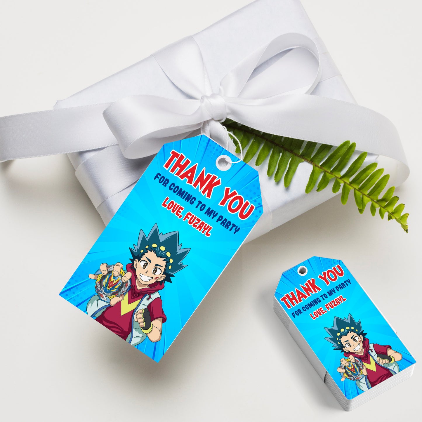 Beyblade Theme Thank You Tag