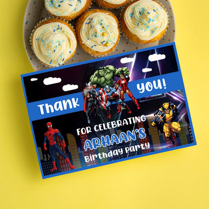 Avengers Theme Thank You Cards