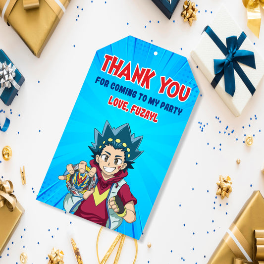 Beyblade Theme Thank You Tag