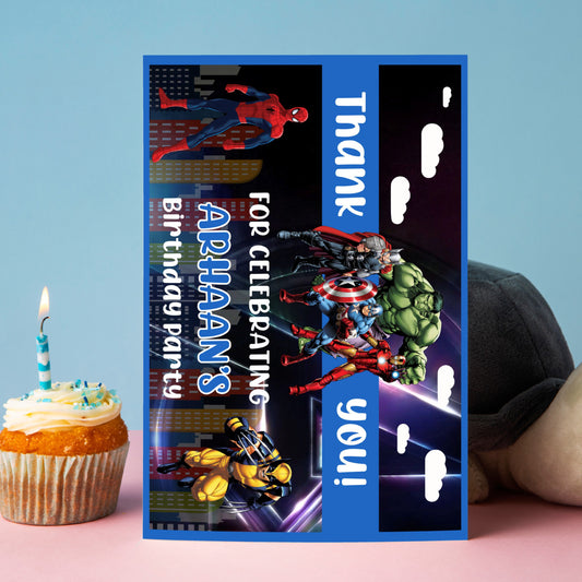 Avengers Theme Thank You Cards