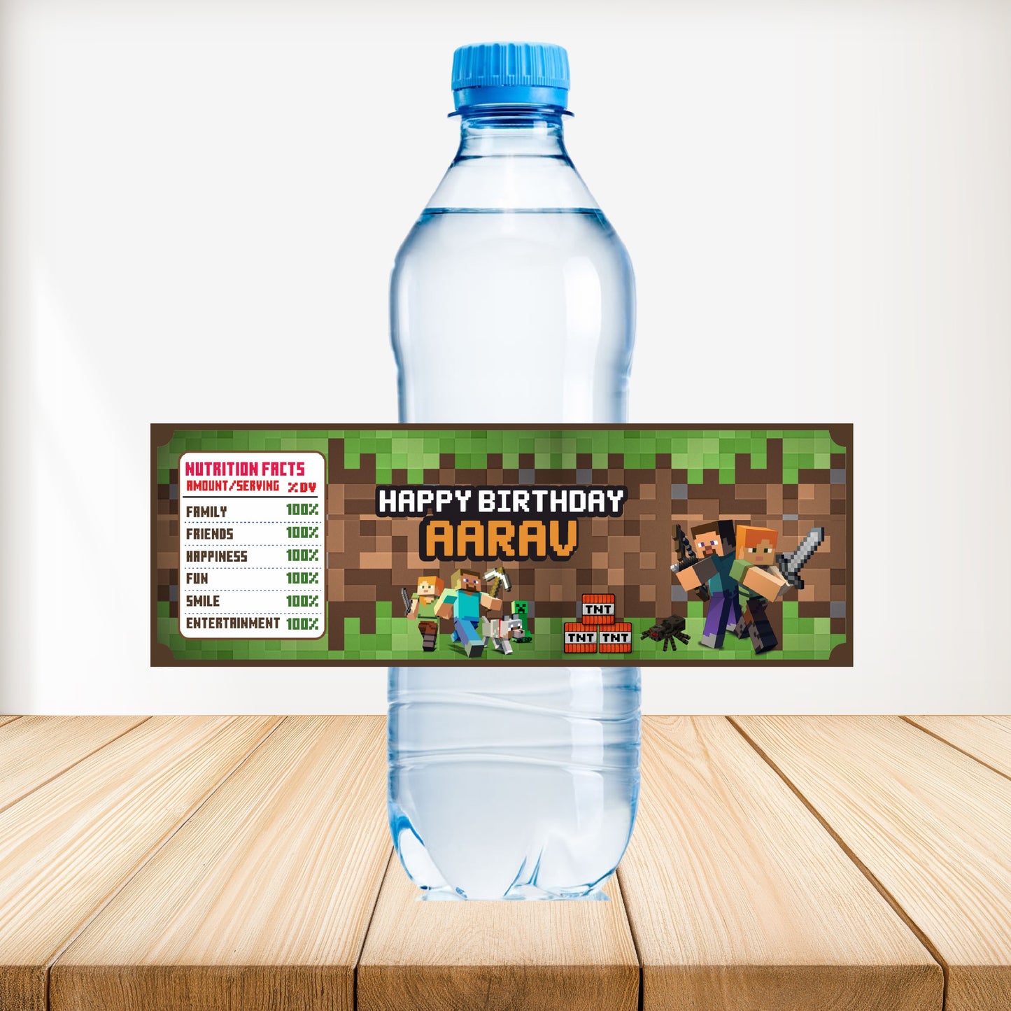 Minecraft Theme Water Bottle Sticker